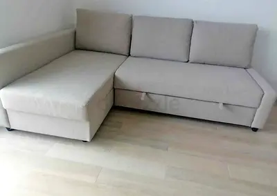 Comfortable Beige L-Shaped Sofa Bed