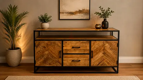 Art And Craft Solid Wood Sideboard/ Buffet