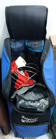 Cricket Kit Bag with Helmet, Pads and Accessories - Used