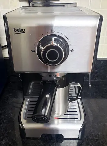 Beko Espresso Coffee Machine - Stainless Steel, Compact Home Use