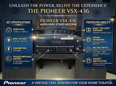 Pioneer VSX-436 Vintage Audio/Video Stereo Receiver Amplifier