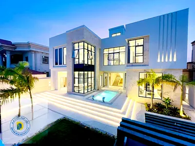 luxurious 6BR villa with pool and roof ,including electricity, water and AC. Al Yasmin. Freehold .