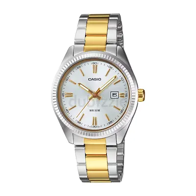 Casio LTP-1302SG-7AVDF Two-Tone Stainless Steel Women's Watch with Date - Silver/Gold
