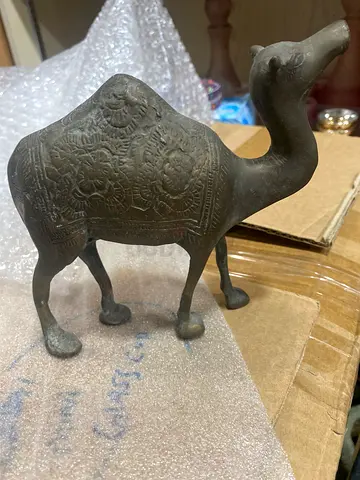 Antique brass camel 15cm height