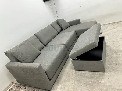 Perfect condition crate&barrel grey color lshape sofa