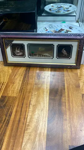 Framed Silver Art with seven sand 38cm length