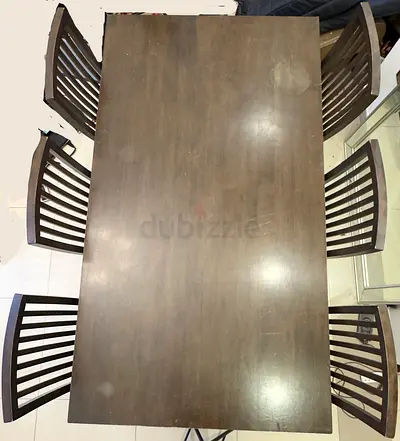 Solid Malaysian Hardwood Dining Table + 6 Chairs: FREE