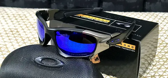 Oakley PitBoss II Matte Black w/ Blue Iridium Polarized Lens