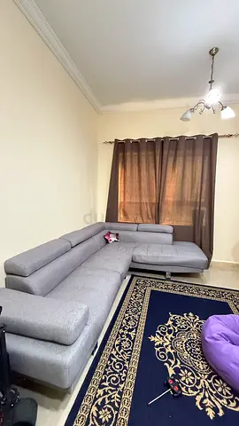 Light grey L-shaped sectional sofa — good condition