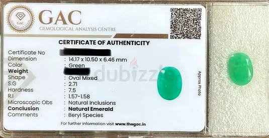 Natural Emerald Brazil Oval Mixed Cut with GAC Certificate