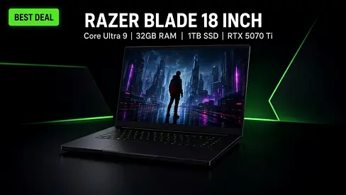 Razer Blade 18 – Ultra 9 / RTX 5070 Ti Gaming Laptop  Razer Blade 18 | Ultra 9 275HX | 32GB DDR5 | 1