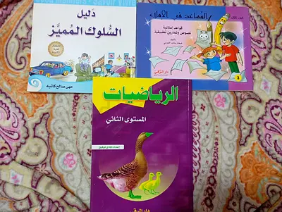 Set of 3 Arabic children's and school books — Mathematics Level 2 + two activity/readers
