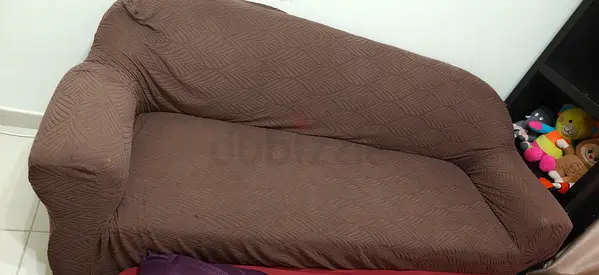 Used brown 2-seater sofa / loveseat — good condition