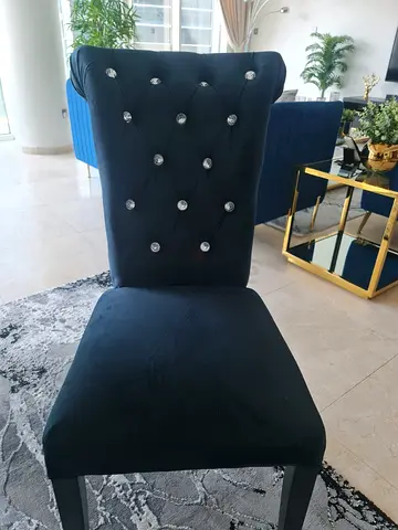 Velvet Dining Chair with Button Tufted Back