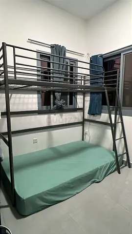 Metal Bunk Bed with Ladder — Good Condition, Single Over Double