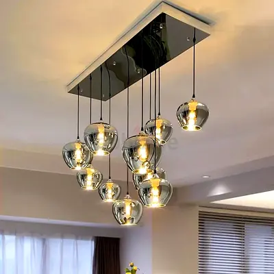 Modern Multi-Pendant Glass Ceiling Light - 9 Globe Chandelier