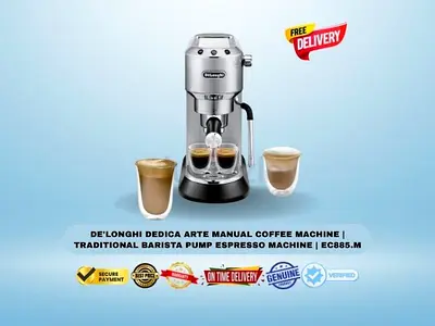 De'Longhi Dedica Arte Manual Coffee Machine | Traditional Barista Pump Espresso Machine | EC885.M