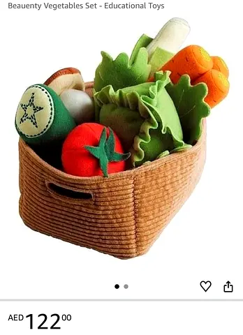 Soft Felt Play Vegetables Set with Storage Basket - Educational Toy