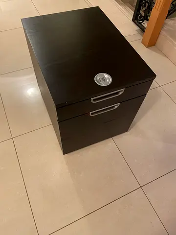 IKEA dark wood 2-drawer under desk file cabinet