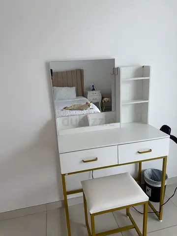 Dressing table with mirror & matching stool