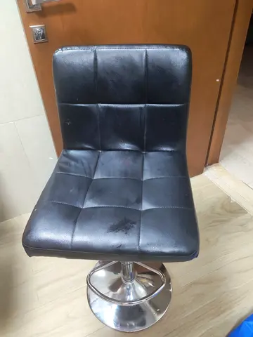 Black Faux Leather Swivel Bar Stool