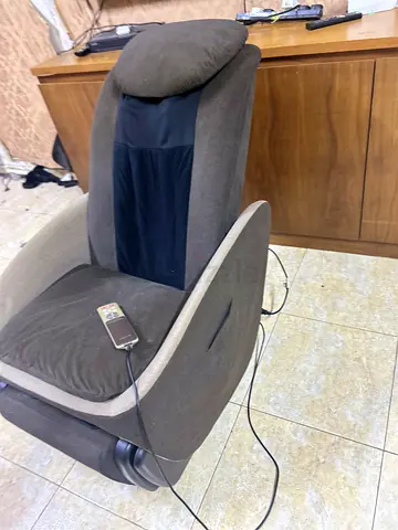 Used Electric Massage Recliner Chair - Grey Fabric, Remote Control
