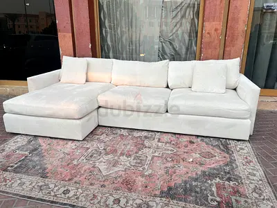 Crate&barrel L Shape Sofa Beige