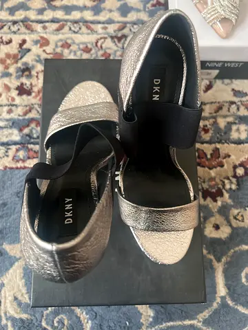 DKNY Silver Strappy Heels – Size Noted on Insole