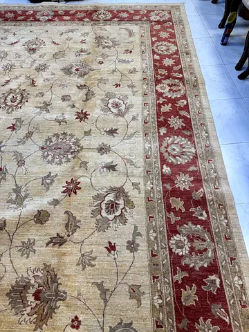 Traditional Floral Pattern Area Rug with Intricate Border