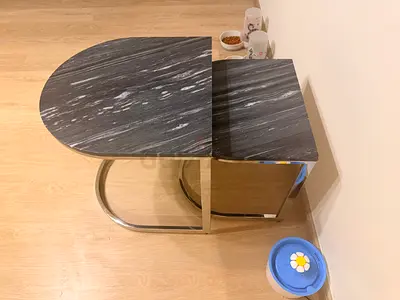 Set of 2 marble side tables
