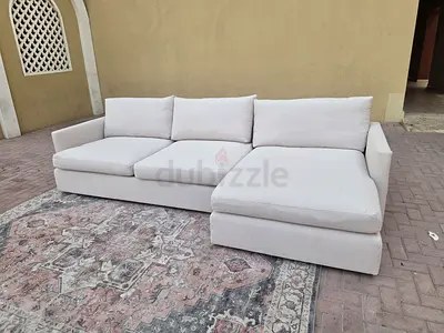 Crate&barrel L Shape Sofa Beige