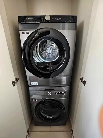 Samsung 9KG Stackable Washer and Dryer Set - Dark Grey, Good Condition