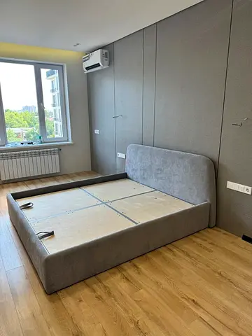 Upholstered Double Bed Frame with Padded Headboard