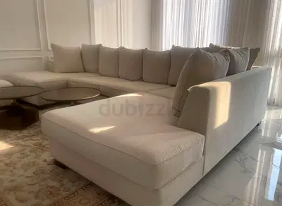 The One Kingston U Shape Sofa Beige Excellent Condition