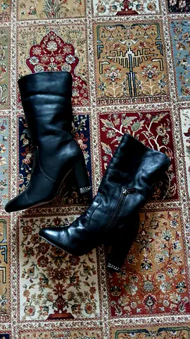 Michael Kors Black Mid-Calf Genuine Leather High-Heeled Boots, size 6M. Never Worn. AED. 300 Only!