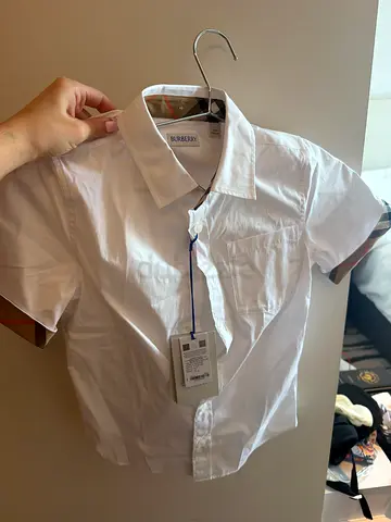 New white short-sleeve dress shirt (with tags) - size 10y