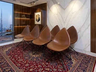 BoConcept Danish Set of  8 Modern Brown Leather Accent Chairs - Good Condition