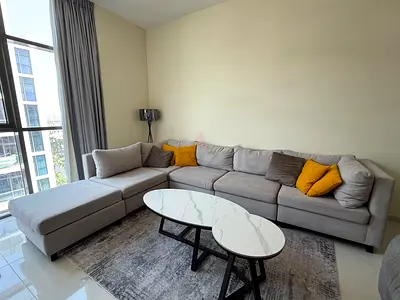 Light grey L-shaped sectional sofa with chaise and cushions, Centre table and coffe table