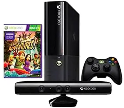 Xbox 360 Slim console with Kinect sensor and 2wireless controller - Good working condition no wifi