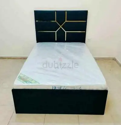 Mew Double bed frame with headboard and mattress