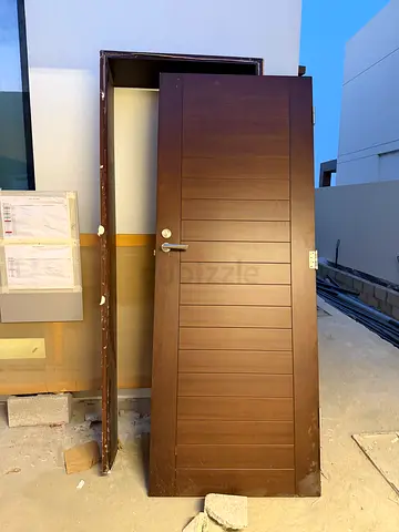 Large Wooden Villa Door with Frame – Like New – 237 x 91 cm