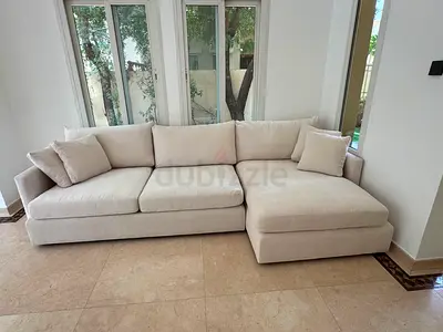 Crate&barrel L Shape Sofa Beige Excellent condition