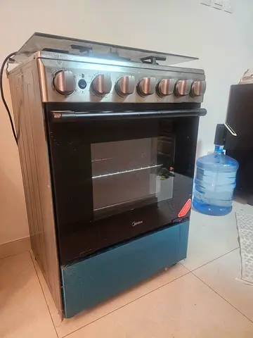 Midea60x60cm Freestanding Cooker, Full Gas Cooking Range with 4 Burners, Automatic Ignition & Safety