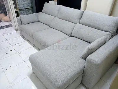 IKEA Esklistuna Comfortable Grey L-Shaped Sofa Bed with Chaise