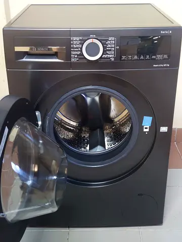 Model BOSCH Series 4 Washer Dryer, 9/5kg, Large LED display, ActiveWater Plus,1400 RPM, Black