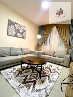 Sharjah, Al Majaz 3 One bedroom, living room, kitchen, bathroom, and balcony. Price: 3,700 (includes