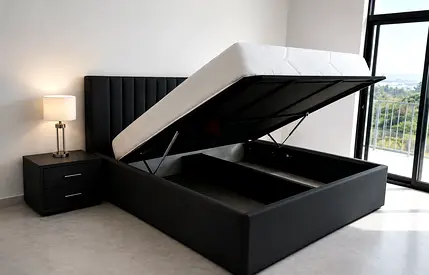 Modren design new King size hydrolic storage bed Available