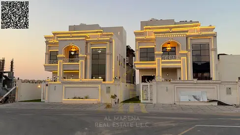 الحليو 1 – عجمان | بالقرب من السفير مول | 5 غرف نوم | طابقين وروف عرض شامل التسجيل والتمليك