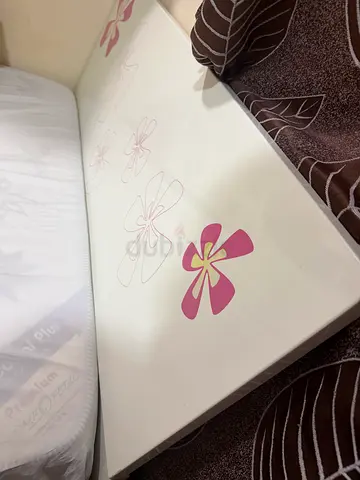 White Floral Design Bed Frame Headboard 120x200 frame only
