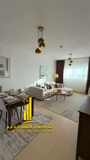 Luxury apartment, first occupancy, one bedroom and living room with an open view. Ajman, Jasmine Tow